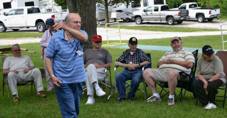 Jerry tossing ladderball